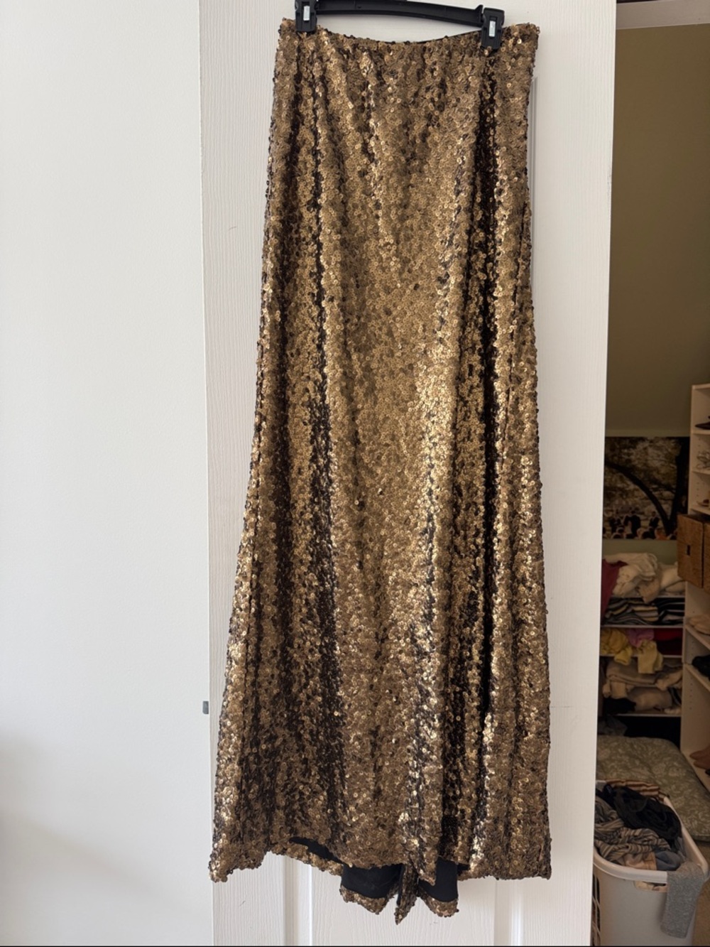 Nasty Gal Gold Sequin Maxi Skirt